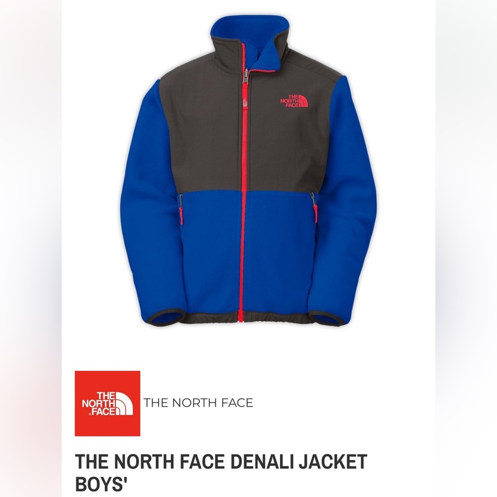 The North Face Kids' Blue and Gray Denali Jacket, size S 7/8